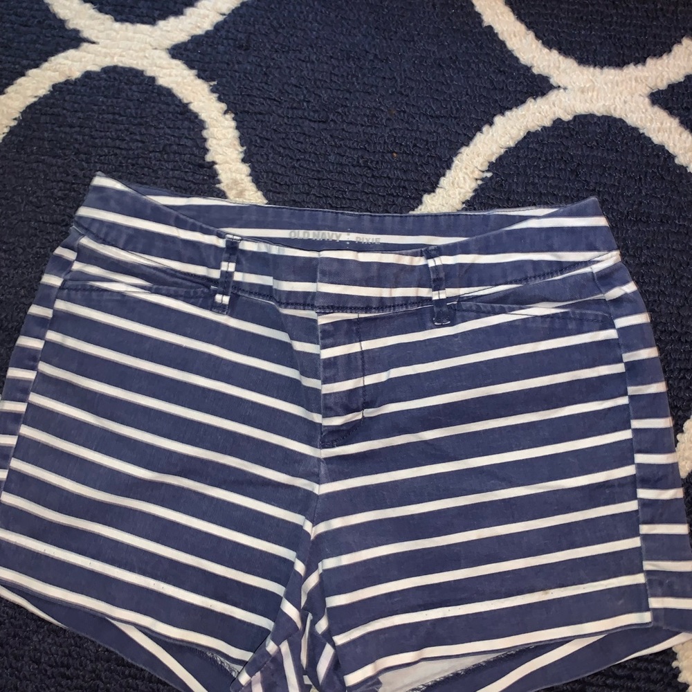 Blue and white striped pixie shorts!!